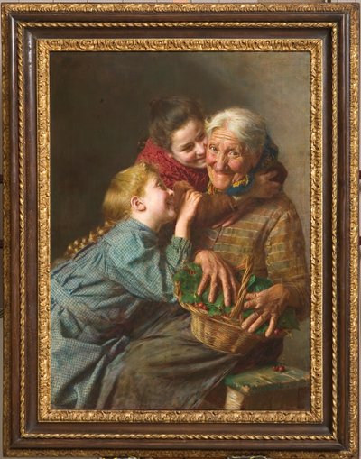 The Welcome Guest 1882 (olja på duk) av Gaetano Bellei