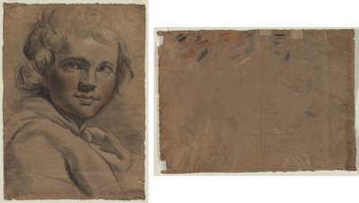 Head of a Young Man (recto) Sketch of a Head (verso) av Gaetano Gandolfi