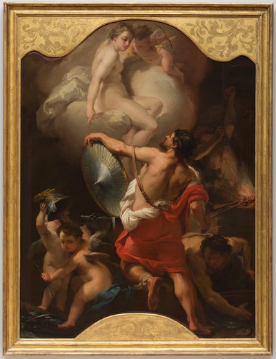 Venus beställer rustning till Aeneas i Vulcans smedja av Gaetano Gandolfi