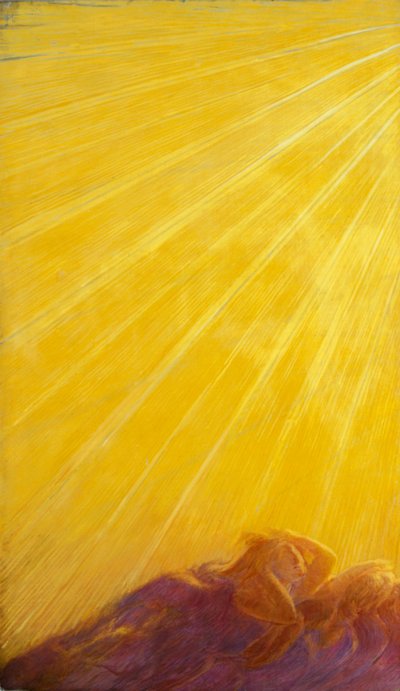 Änglarnas fall, av Gaetano Previati (1852-1920) Detalj av vänster sida av Gaetano Previati