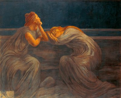 Nocturne, 1908, av Gaetano Previati (1852-1920). av Gaetano Previati