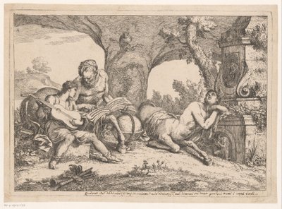 Achilles undervisas av Chiron Olika föreställningar och länder (serietitel) Varii capricci e paesi (serietitel) av Gaetano Zompini (possibly)