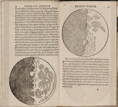 Blad av bok Sidereus Nuncius Sidereal Messenger av Galileo Galilei, 1610 av Galileo Galilei