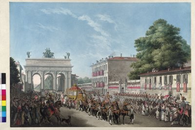 Kejsar Frans I:s intåg i Milano den 10 maj 1825 (akvatint) av Gallo Gallina
