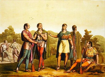 Indian Squaws, Kanada (färggravyr) av Gallo Gallina