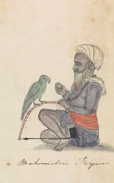 En muhametan med sin papegoja av Gangaram Chintaman Tambat