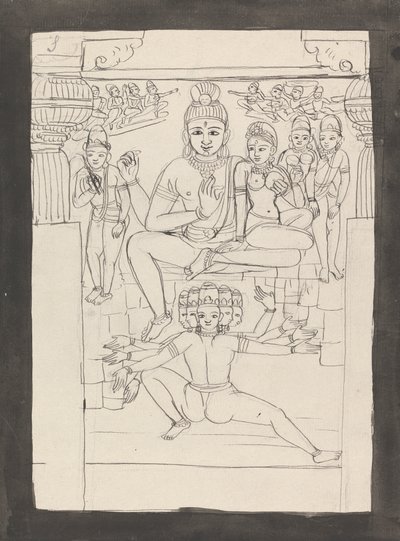 En annan representation av berättelsen om Mahadev betesmark och rund av Gangaram Chintaman Tambat