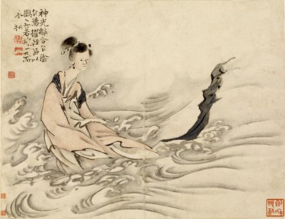 Gudinna vid Luofloden av Gao Qipei