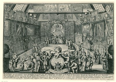 Henricus van Soests lotteri i Antwerpen, 1695 av Gaspar Bouttats