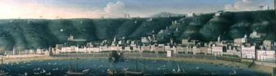 Utsikt över Neapel från havet med Castel dellOvo och förorten Chiaia, 1731 av Gaspar Butler