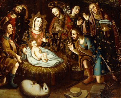 Tillbedjan av herdarna, av Gaspar Miguel de Berrio
