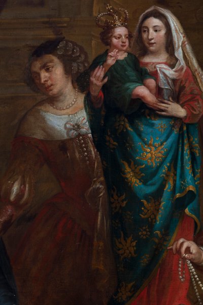 Ärkehertiginnan Isabella av Spanien, som ger sina juveler till basilikan St Martin i Halle av Gaspar De Crayer