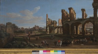 Colosseum och Forum Romanum, 1711 av Gaspar van Wittel