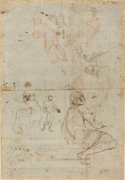 Figurer från Farnese-palatset och från Life av Gaspar van Wittel after Annibale Carracci