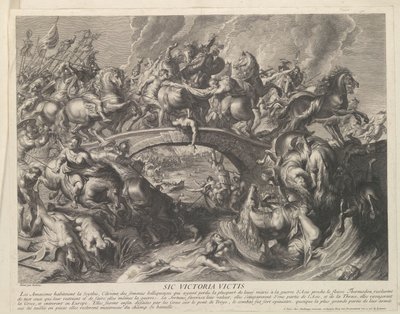 Slåss med amasoner Sic Victoria Victis (titel på objekt) av Gaspard Duchange (attributed to)