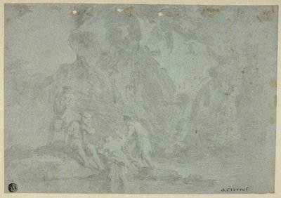 Klippigt landskap med figurer av Gaspard Dughet