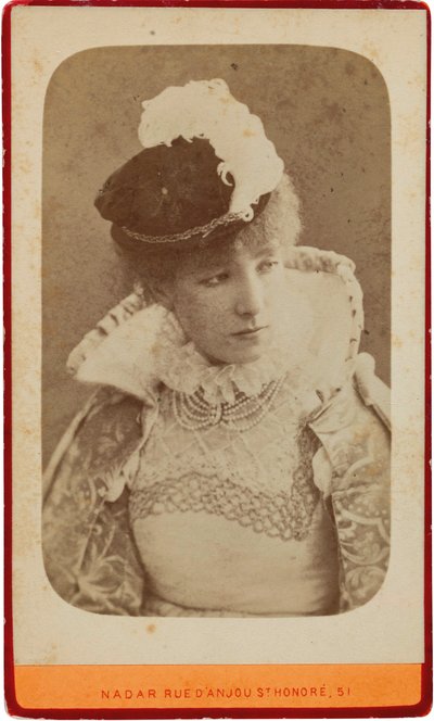 Porträtt av Sarah Bernhardt 1844-1923, ca 1865. av Gaspard Félix Nadar
