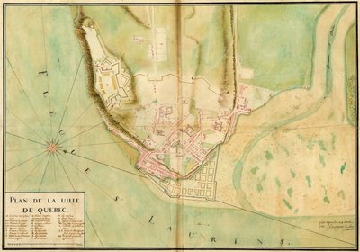 Gaspard-Joseph Chaussegros de Lery, Plan över staden Quebec, 1727 av Gaspard Joseph Chaussegros de Léry