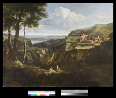 Utsikt över Camaldoli-klostret nära Frascati, 1670-75 av Gaspard Poussin Dughet