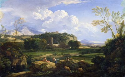 Utsikt över den romerska Campagna (olja på duk) av Gaspard Poussin Dughet
