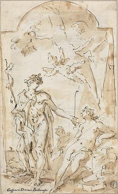 Bacchus och Ariadne av Gaspare Diziani