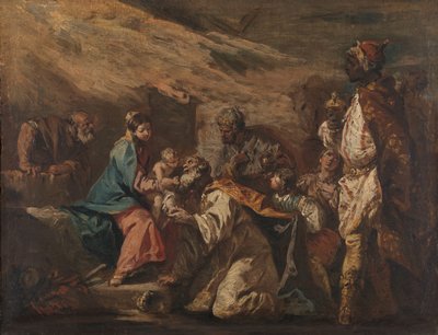 Tillbedjan av Magi av Gasparo Diziani (attributed to)