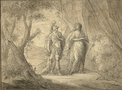 Par i en skog (penna och bläck på papper) av Gasparo Diziani