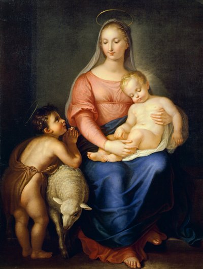 Madonna och barn med Johannes Döparen (målning) av Gaspero Martellini