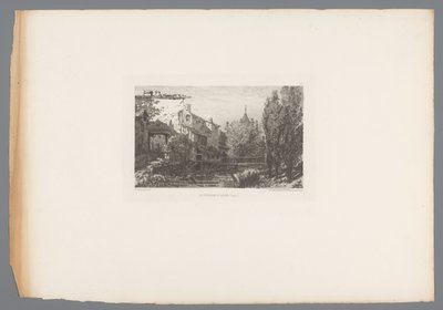 Vy över en bäck nära Salins Le ruisseau à Salins (titel på objekt) Franska etsningar från 1875 (serietitel) L