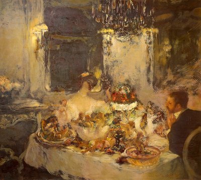 Champagne, av Gaston La Touche (1851-1913), olja på duk av Gaston de la Touche