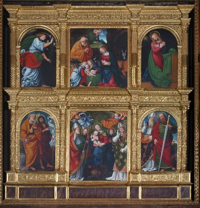Bebådelse och födelse, 1516 av Gaudenzio Ferrari