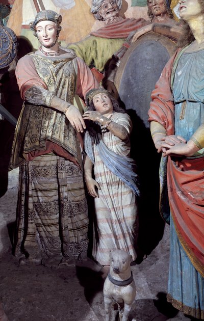 Mansfigur, detalj från statyer, av Gaudenzio Ferrari (1475-1546), kapell XXXVIII känt som Crucifixion, Heliga berget Varallo Sesia (UNESCO:s världsarvslista, 2003), Italien av Gaudenzio Ferrari