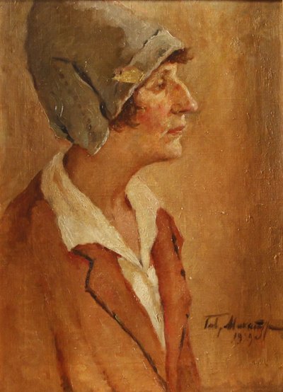 Porträtt av poeten Anna Akhmatova 1889-1966, 1929 av Gavriil Petrovich Makaturin