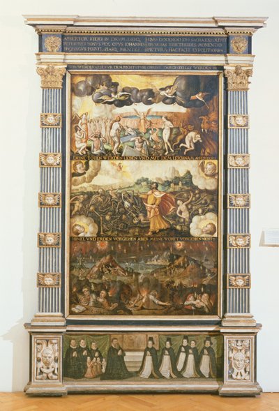 Öppnandet av det sjätte inseglet, Hesekiels vision och den sista domen, 1584 av Gdansk School