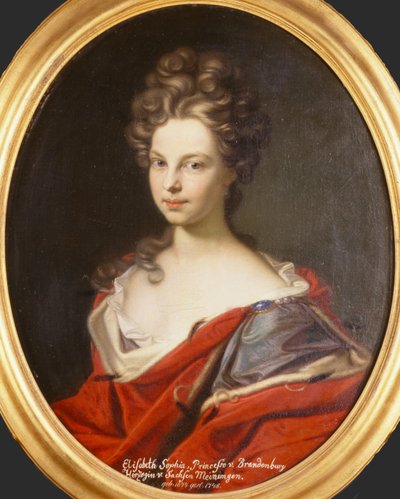 Markgrevin Elisabeth Sophie av Brandenburg 1674-1748, hertiginna av Kurland, 1691. av Gedeon Romandon