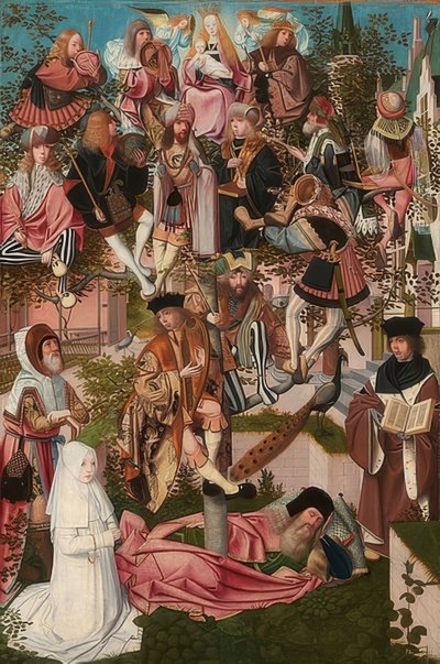 Trädet Jesse (Det heliga trädet). Runt 1500 av Geertgen Tot sint Jans