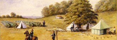 Lägret (akvarell på papper) av General E.W. Wray