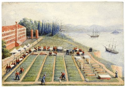 Begravningsplatsen vid det allmänna sjukhuset i Scutari, april 1855 av General E.W. Wray