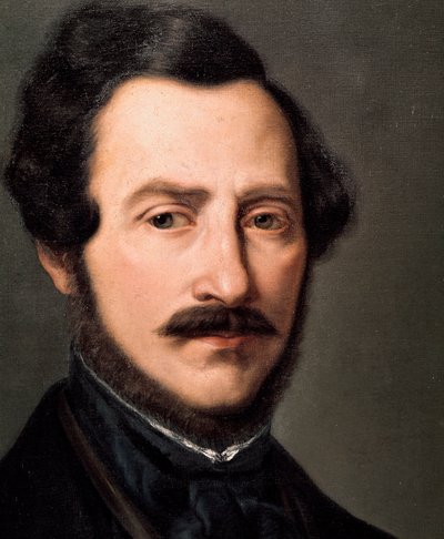 Porträtt av den italienska kompositören Gaetano Donizetti (1797-1848) Målning av Gennario Ruo (1800-talet) Musikkonservatoriet i Neapel San Pietro a Majella av Gennaro Ruo