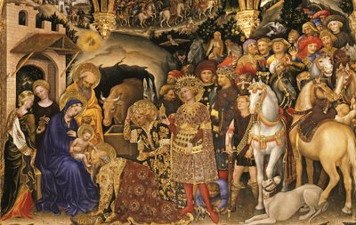 De heliga tre konungarnas tillbedjan (detalj) av Gentile da Fabriano