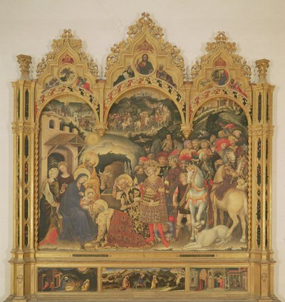 Tillbedjan av Magi altartavla, 1423 (tempera på panel) av Gentile da Fabriano