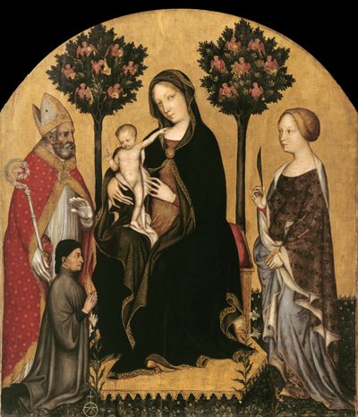 Maria tronande med barnet, helgon och en donator av Gentile da Fabriano