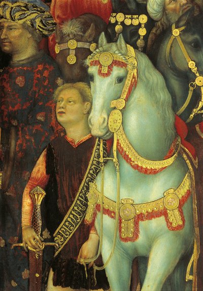 The Adoration of the Magi, detalj av hästar av Gentile da Fabriano