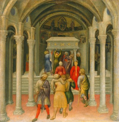De förlamade och sjuka botade vid Sankt Nikolaus grav, 1425. av Gentile da Fabriano