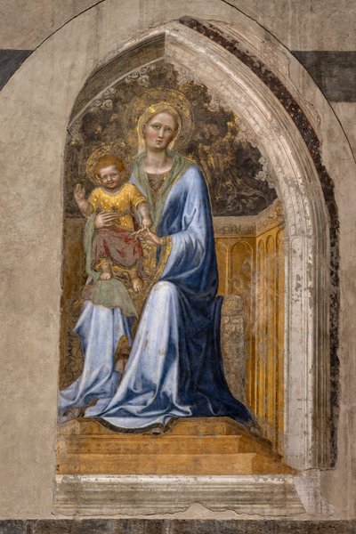 Interiören: "Enthroned Madonna with Child and Angels", av Gentile da Fabriano av Gentile da Fabriano