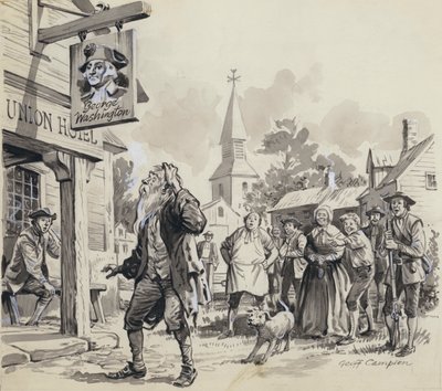 Rip Van Winkle (gouache på papper) av Geoff Campion