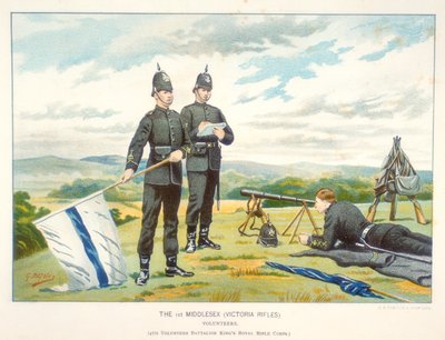 Skickar en semaforsignal med flaggor, c1880 av Geoffrey Douglas Giles