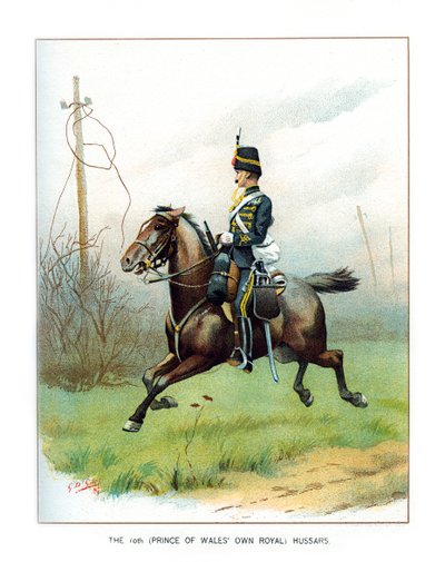 The 10th Prince of Wales Own Royal Hussars, c1890. av Geoffrey Douglas Giles