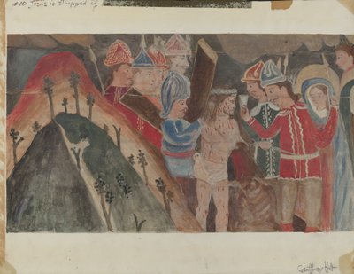 Korsets station nr 10: Jesus tas av sina kläder, ca. 1936. av Geoffrey Holt