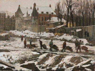 Byggarbetsplats i Amsterdam, ca 1902 (olja på tyg) av Georg Hendrik Breitner